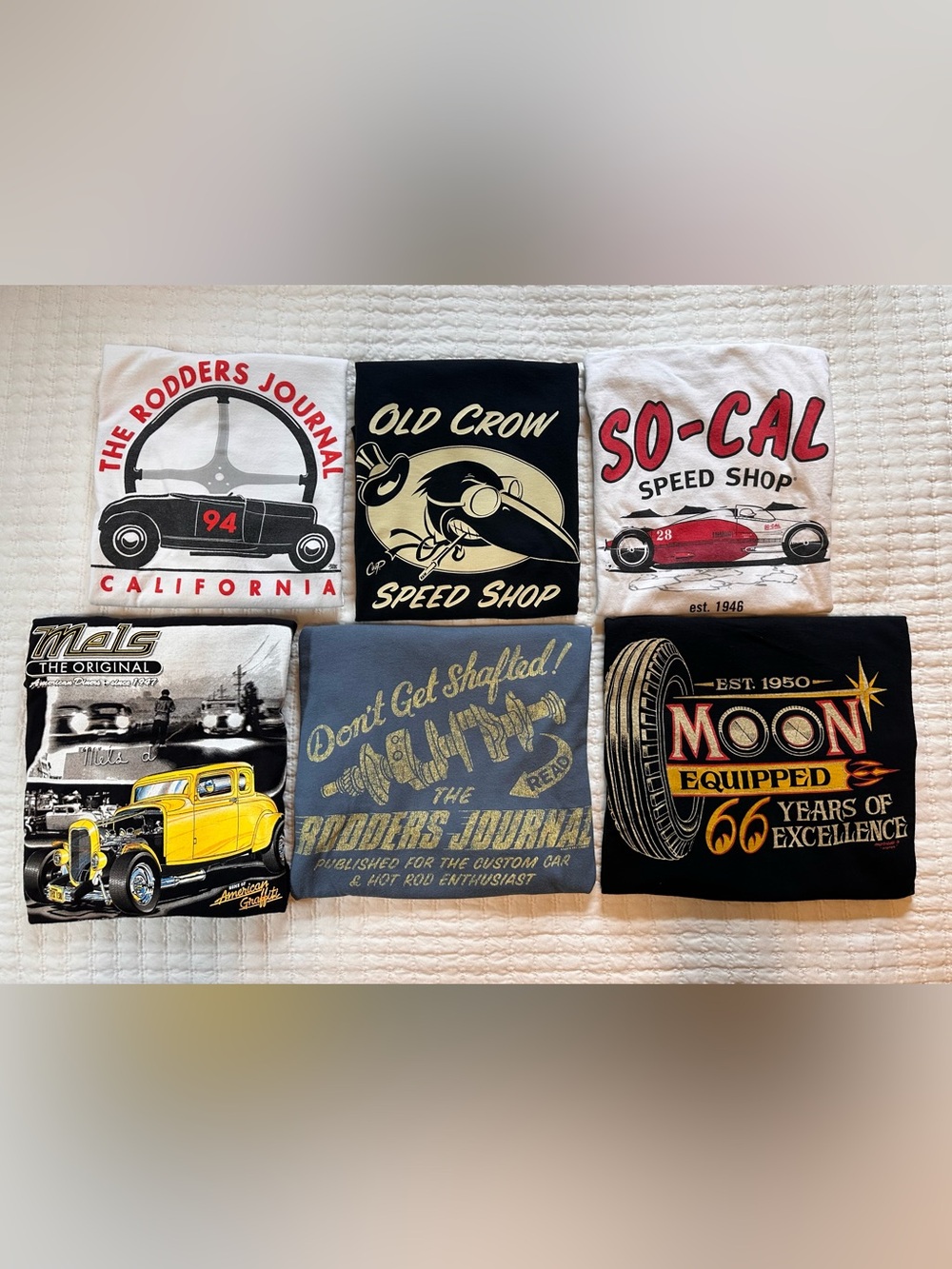 Hot Rod T-Shirts. Set of 6. Men’s XL